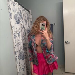 My Beloved Floral Blazer - Pink and Green